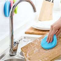 Food Grade Silicone Sponge Dish Washing Kitchen Scrubber Dishes Multipurpose Sponges Non Stick Cleaning Kitchen Brush