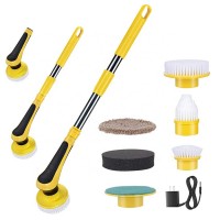 Home cleaning tools 6 in 1 electric sonic scrubber handheld electric cleaning brush for bathroom